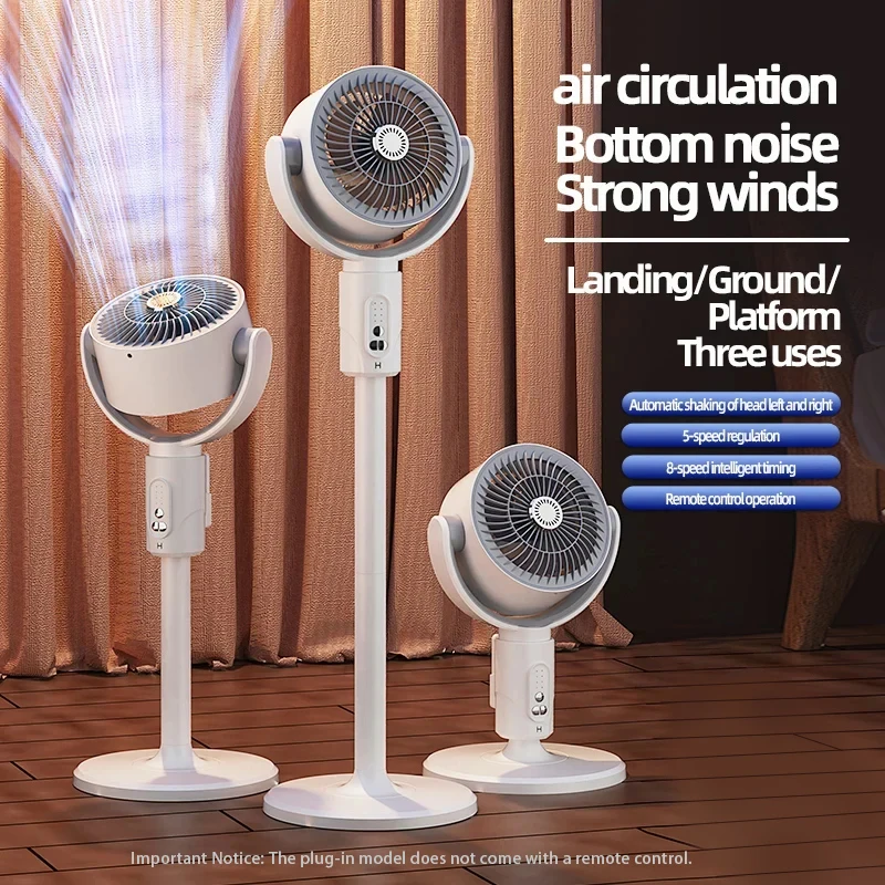 360 Circulation Quiet Powerful Floor Fan,Standing Smart Fans,with Remote Control Adjustable Height