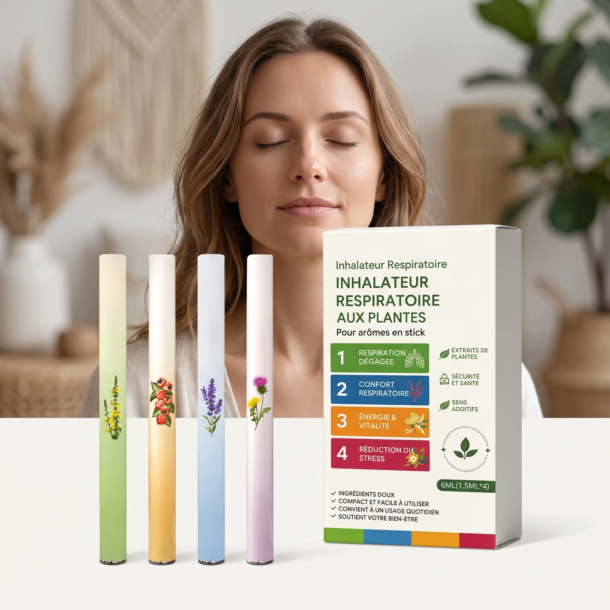 Herbal Diffuser Pen With Natural Plants Extracts For Lung Cleanse Improve Breathing Aromatherapy Boost Energy Refreshing Inhaler