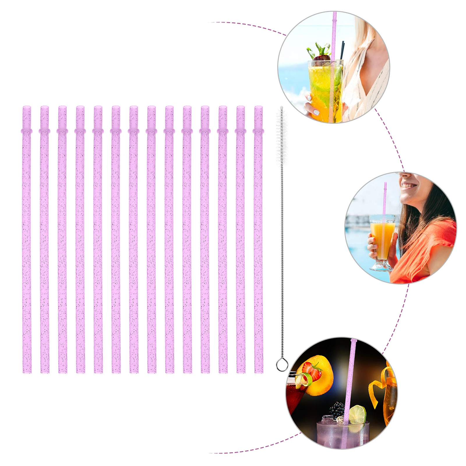 

25Pcs Colorful Thickened Reusable Straws Long Drinking Straws for Party Juice Water Christmas Birthday Supplies