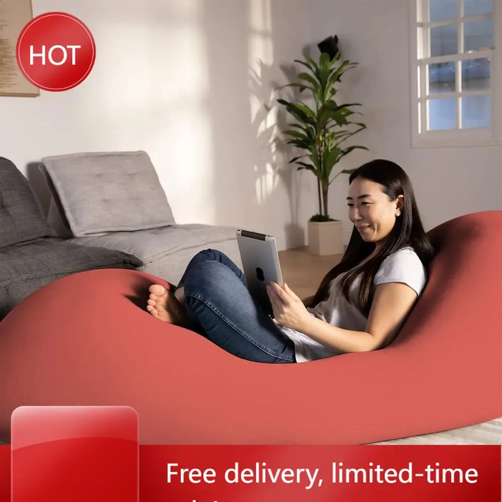 PromotionExtra Large Oversized Plush Bean Bag Chair Bed Lounger for Adults, Kids, and Teens - Washable Coral Cover