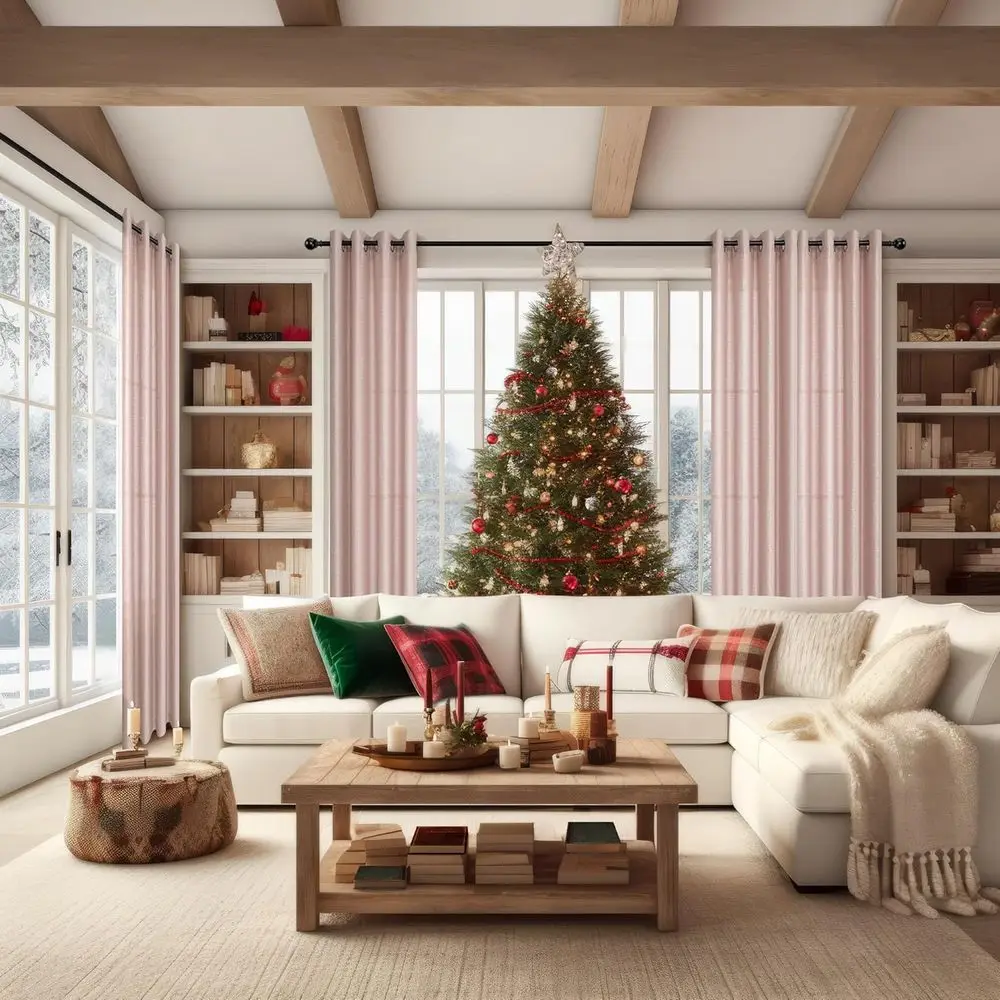 84 ستائر شبه شفافة باللون الذهبي الوردي مع جروميت، 52 × 84 لغرفة المعيشة وغرفة نوم الفتيات، ديكور متألق ولامع