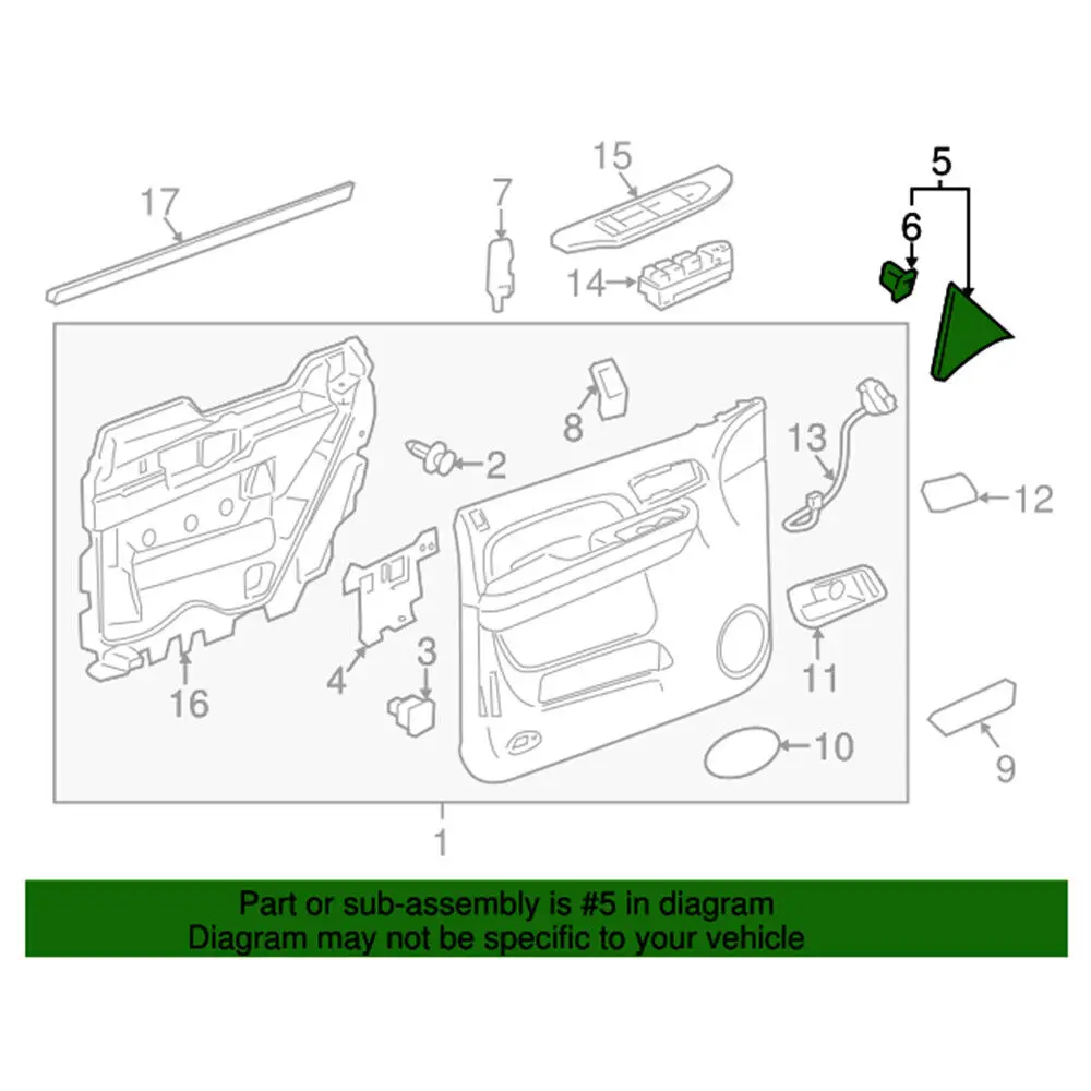 For Chevrolet Silverado Avalanche Suburban GMC Sierra Yukon 2007-2013 Car Front Side Door Upper Trim Panel 25857289 25857294