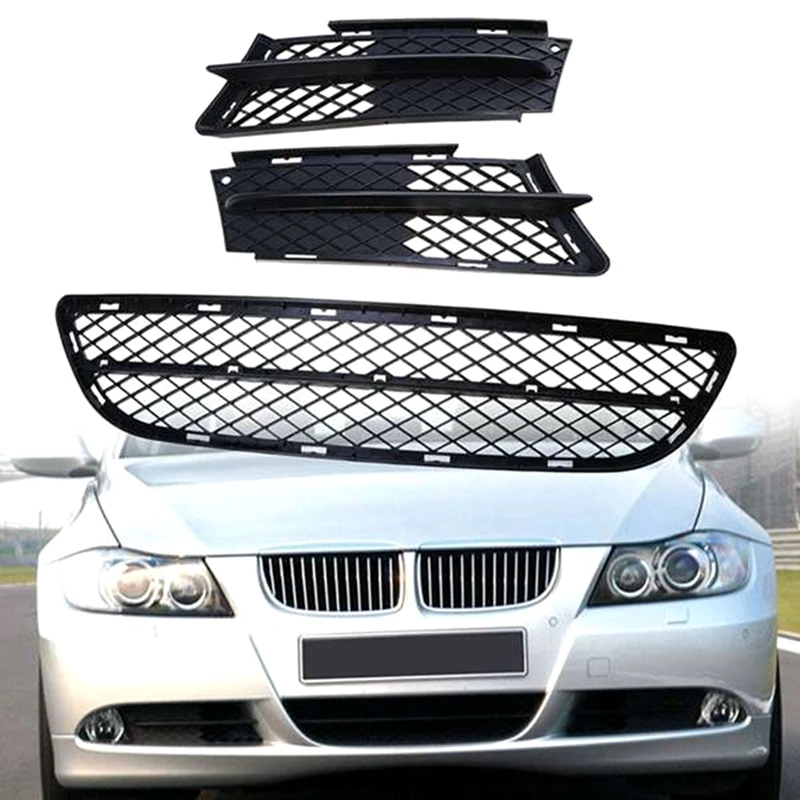 Front Bumper Lower Center Grille Mesh Fog Lamp Frame Trim Accessories For BMW 3 Series E90 2009-2011 51117134074