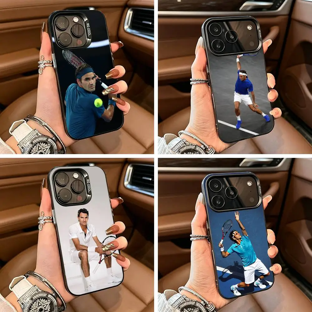 

Roger Federer Tennis Legend Phone Case For IPhone17 16 11 12 13 14 15 16 Pro Max Plus Cover Colored Silver Funda Bumber
