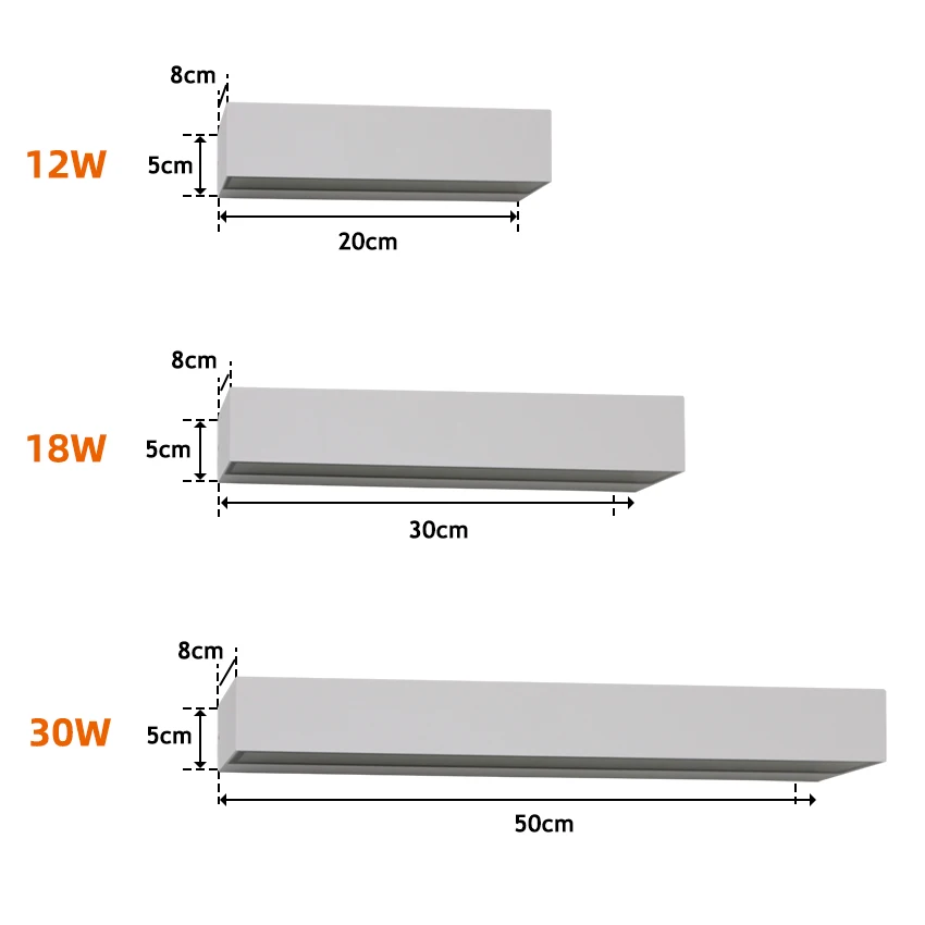 Imagem -06 - Lâmpada de Parede Ip65 à Prova Dágua Externa 12w18w30w Led Lâmpada de Parede Moderna Internaexterna de Alumínio