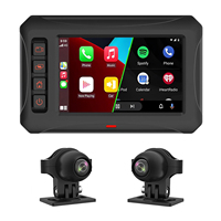 Portable Motorcycle 3.5 Inch Touch Screen Dash Cam DVR Wireless CarPlay Android Auto Dual 1080P Front And Rear Camera Support 5G