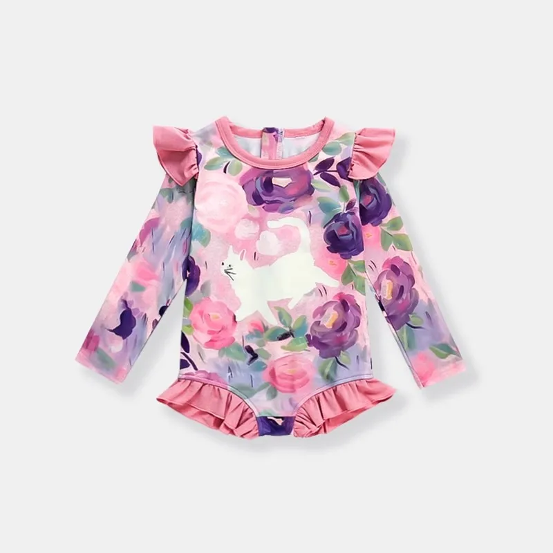 

Baby Girls One-Piece Swimsuit Little Girl Quick Dry Swimwear Princess Bathing Suit Sweetheart Swimming Wear Bikini Size 2-11Y