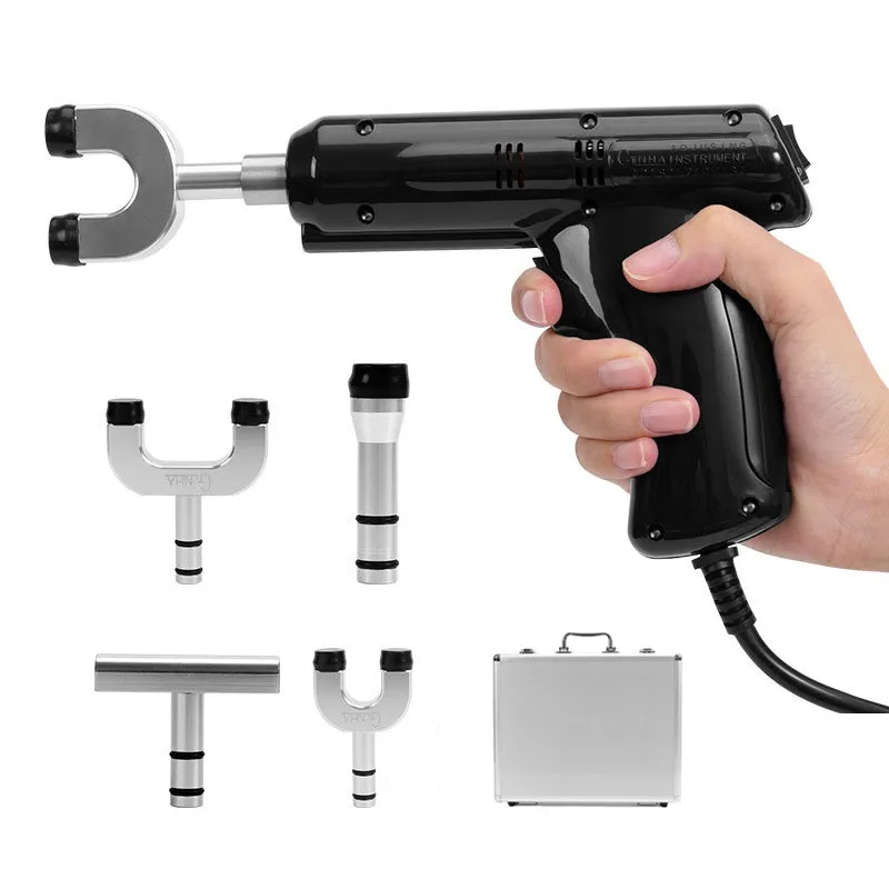 Electric spine chiropractor adjusts cervical spine thoracic lumbar massager