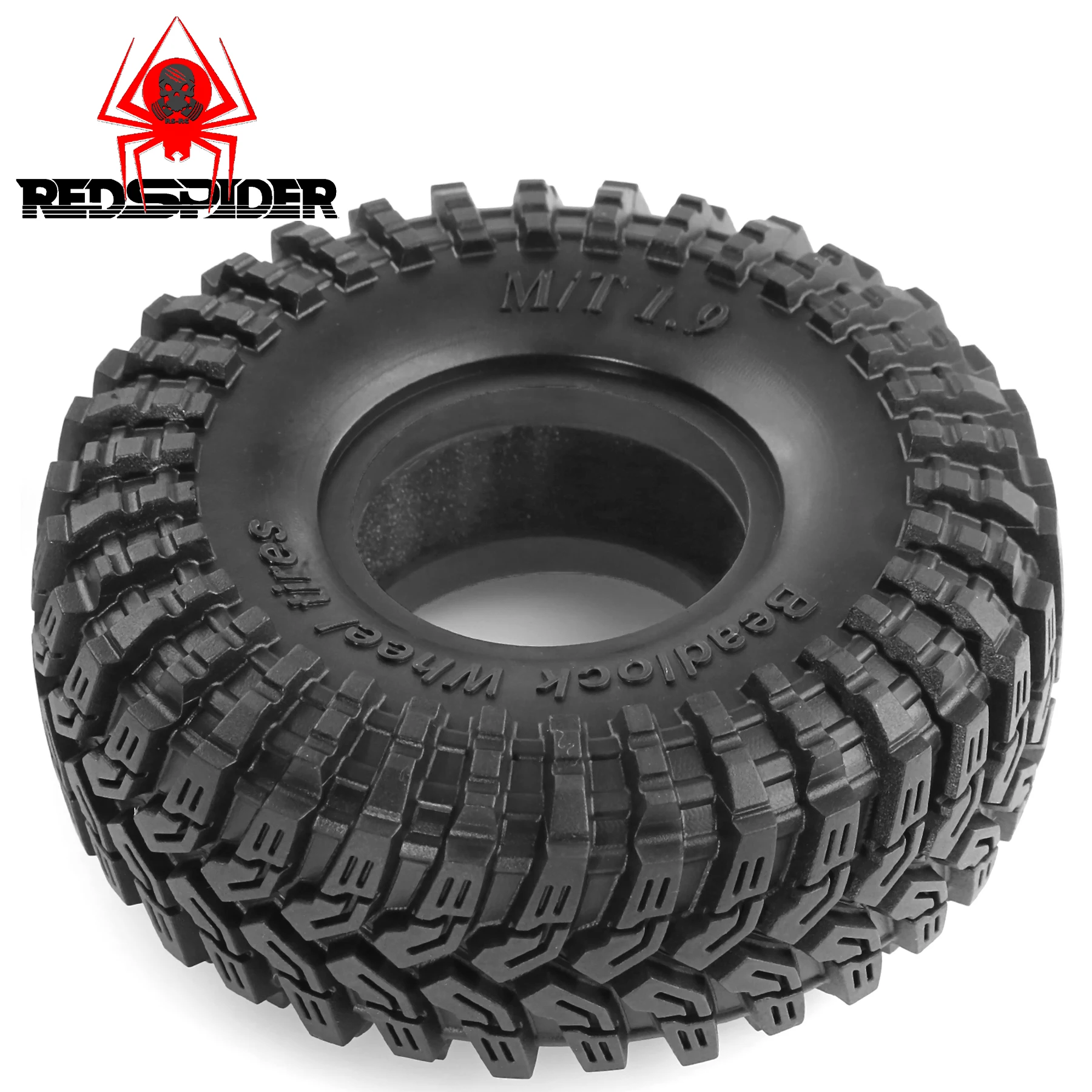 RED SPIDER 1.9 inch Rubber Beadlock Wheel Tires w/ Sponge for Axial AXI03004 Capra 1/10 RC Car Monster Truck Upgrade Parts