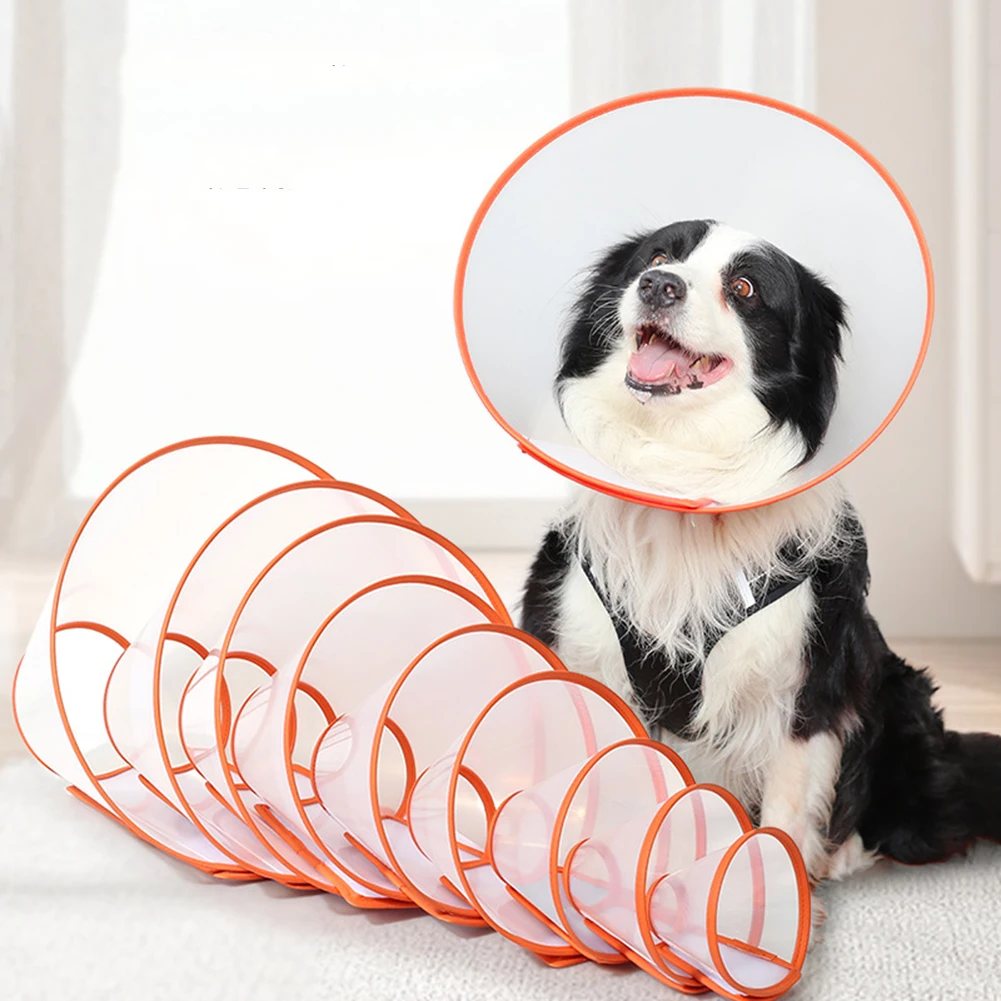 Cat Cone Collar Soft Comfortable Cat Recovery Collar Adjustable Anti-Bite Lick Wound Transparent Small Dog Cone For All Season