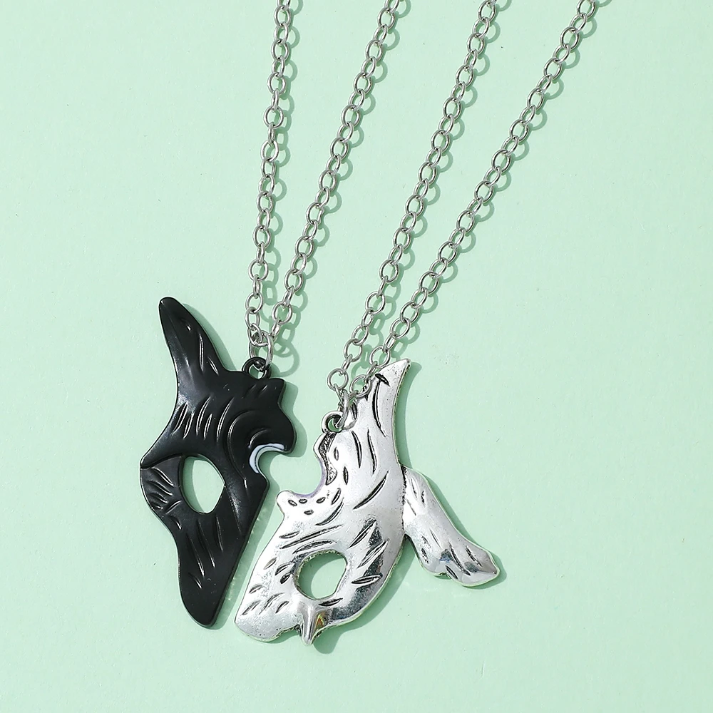 League of Legends Zweifarbige Masken-Halskette, modischer Trend, Metall-Anhänger für Männer, Cosplay, Schmuck, Accessoire, Geschenke