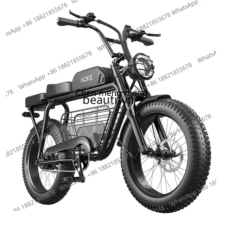 New arrive All-terrain wide-tire mountain bike helps retro battery car new national standard 3C off-road electric bicycle