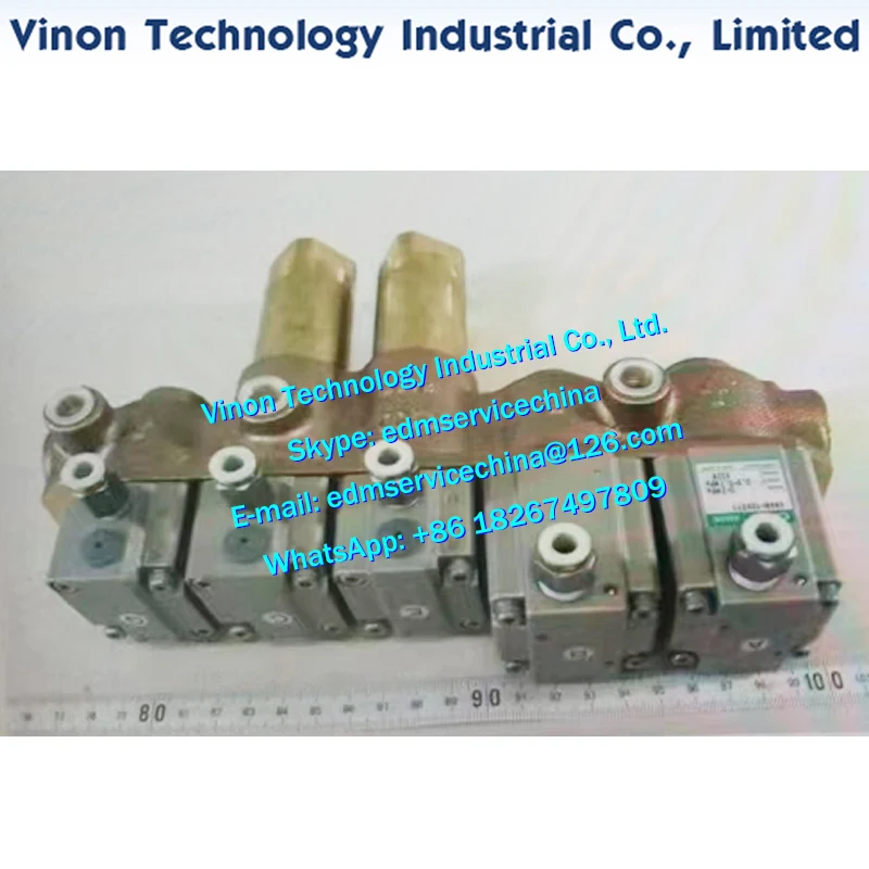 GNAB-10x211 VALVE DISTRIBUTOR for MIT SUBISHI EDM DWC (as picture 1 SET including 5pcs valves and brass botom base)