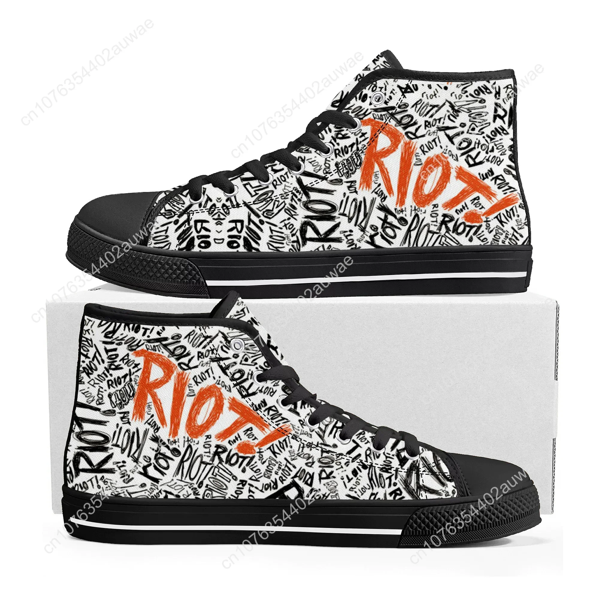 Paramore Rockband Pop Hoge Kwaliteit Sneakers Mannen Vrouwen Tiener Canvas Sneaker Casual Paar Schoenen Custom Schoen Zwart