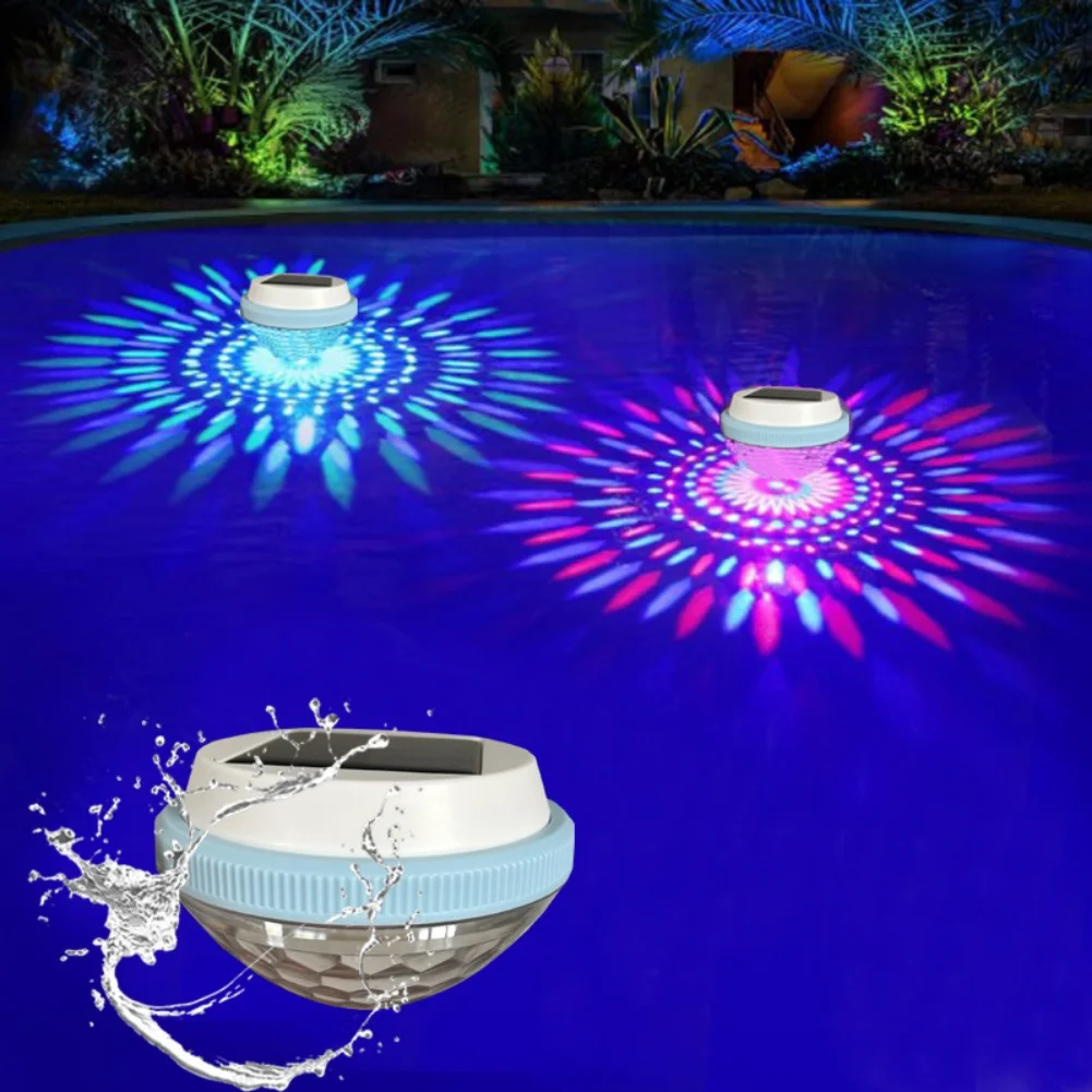 Luces flotantes alimentadas por energía Solar, luces de paisaje para estanque de patio, luces de pecera transfronterizas que cambian de Color dinámico de arcoíris