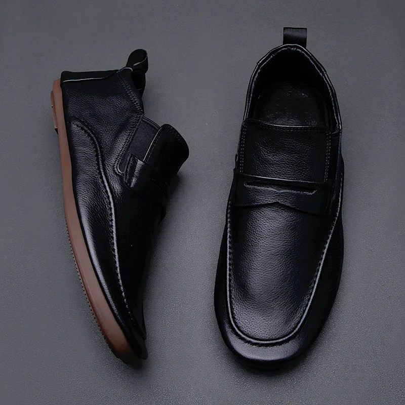 

2025 весенняя повседневная кожаная обувь в стиле ретро для мужчин, удобная кожаная дышащая модная обувь для мужчин
