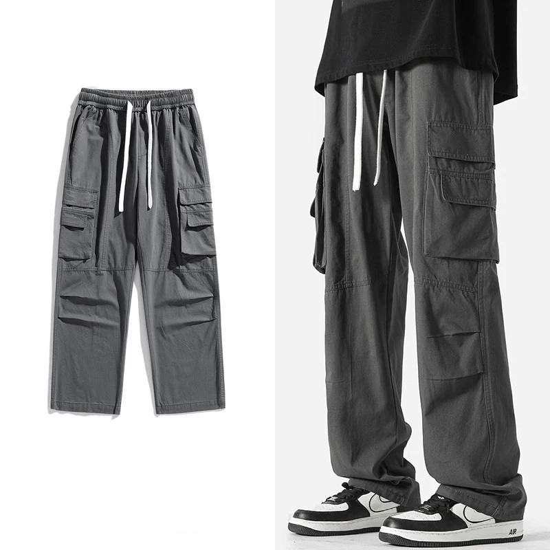 

Spring Autumn Men's Pants Korean Fashion Streetwear Elastic Waist Cargo Pants Men Casual Men Clothing Pocket Joggers Pants Men