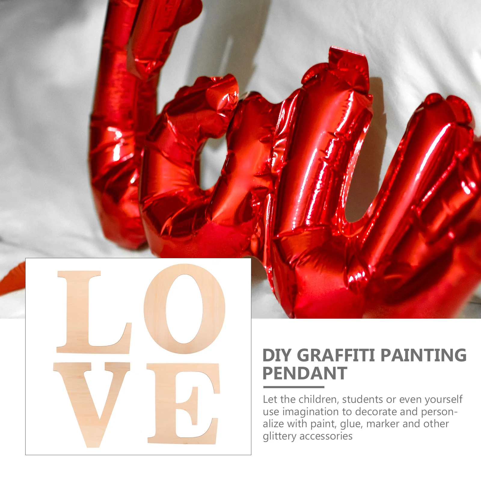 

4Pcs Wooden Letters Love Unfinished Alphabet Cutouts DIY Craft Supplies Wall Hanging Decoration for Birthday Party