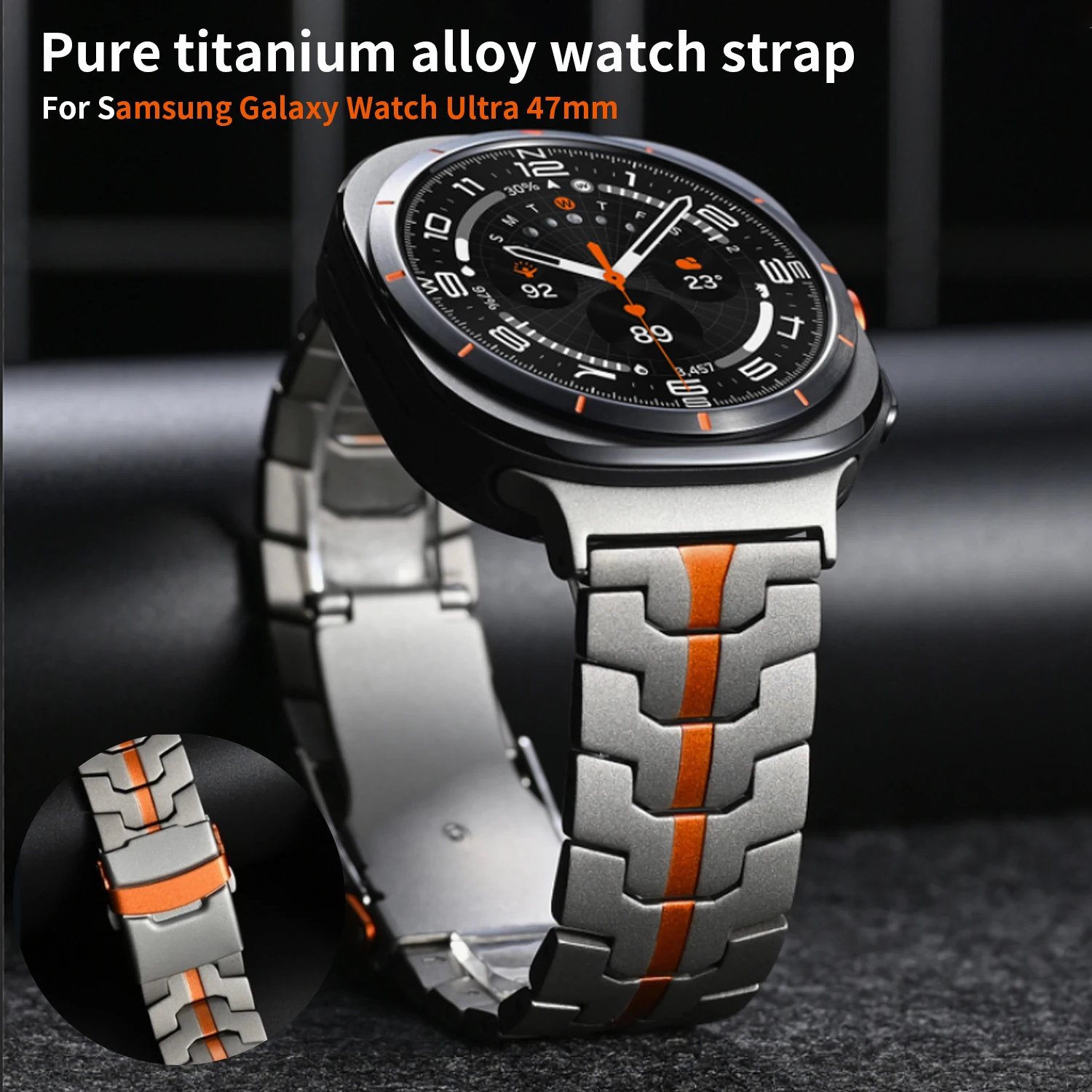 

Low luxury business strap for Samsung Galaxy Watch Ultra 47mm pure titanium strap suitable for Samsung Watch Ultra