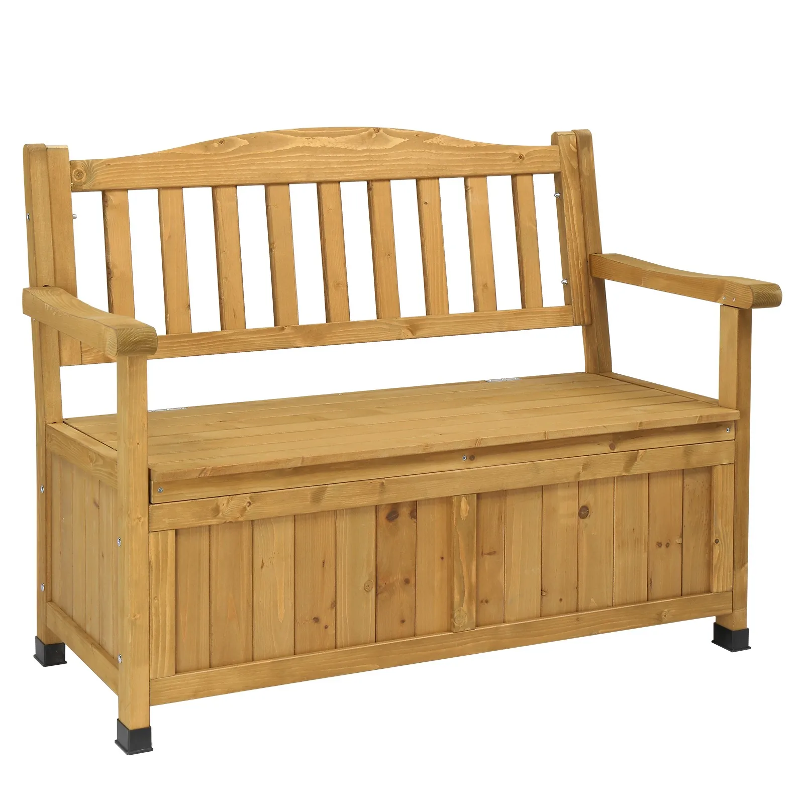 

44inch Waterproof Wooden Outdoor Garden Seat Bench With Storage Box Container