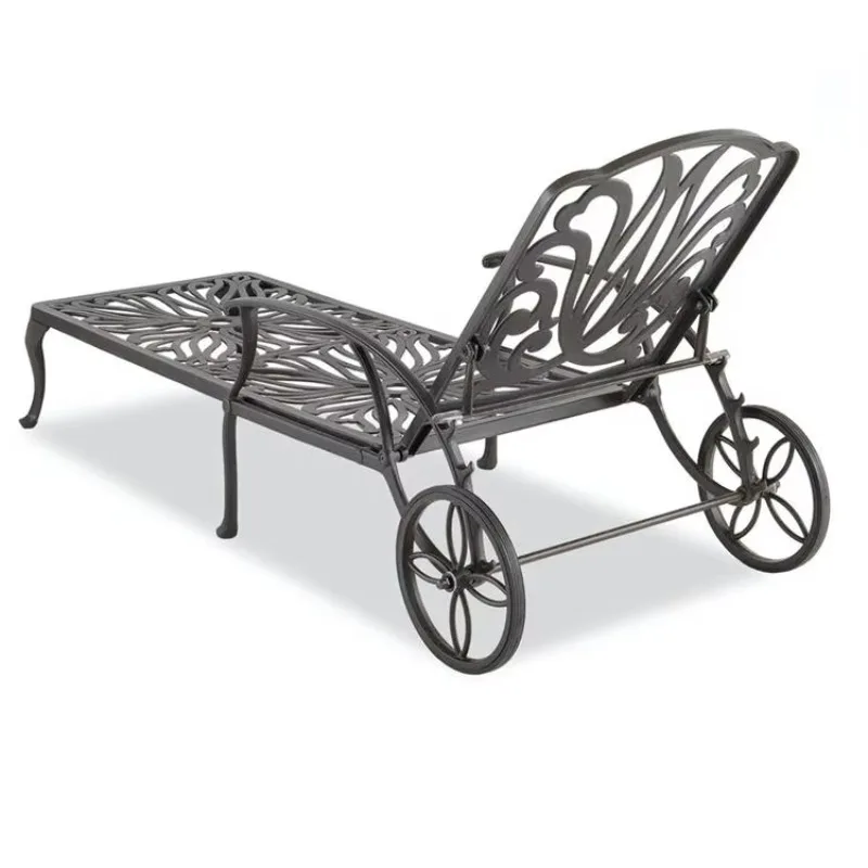 Outdoor cast aluminum sun loungers beach sun beds garden sun loungers