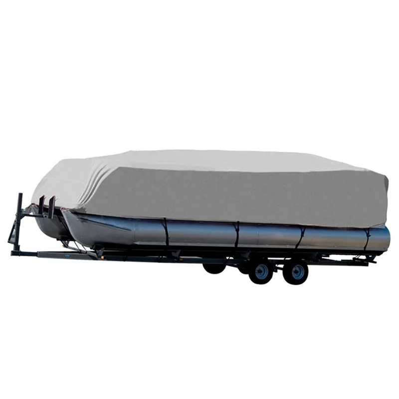Heavy-Duty PVC Waterproof Boat Cover Fits 14ft Pontoon Marine-Grade Outdoor Protection Customizable Universal Size DDP
