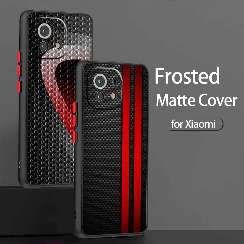 Carbon fiber pattern For Xiaomi 14T 13T 13 12T 12 12S 11T 11 11i 10 10T Ultra Pro Lite Frosted Translucent Phone Case - Image 2