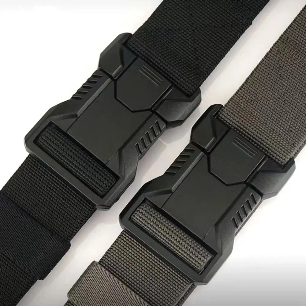 حزام نايلون للرجال بإبزيم معدني متين، حزام قماش مرن قابل للتعديل، ملحقات حزام الخصر على الطراز الكوري #3
