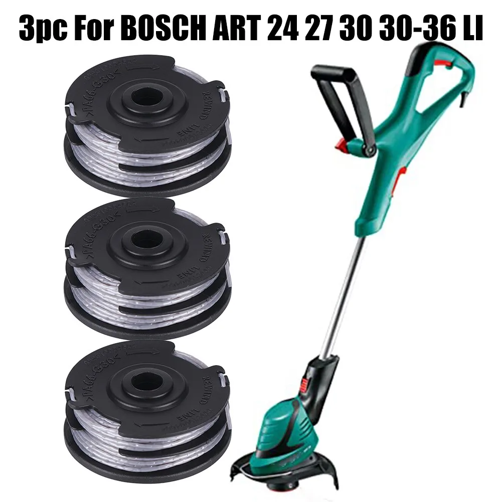 3Pcs Trimmer Line Spools Kit For Bosch ART 24 27 30 3036 LI 1 6mm Diameter 18m Length ForEf For Fortless Trimming