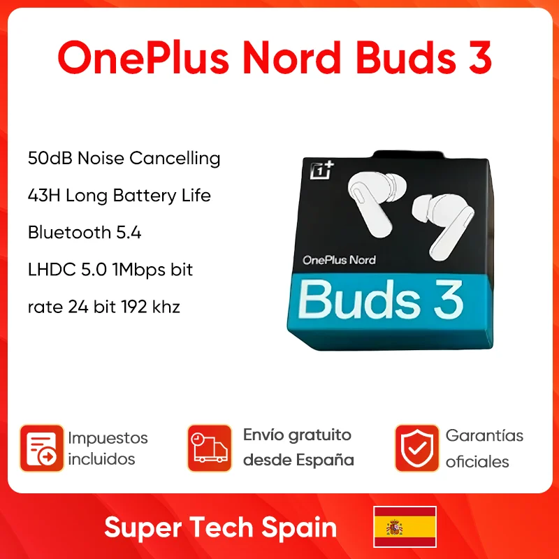 Global Version OnePlus Nord Buds 3 Bluetooth Earphone 43h Battery Life 32dB Active Noise Canceling BassWave 2.0 Google Fast Pair