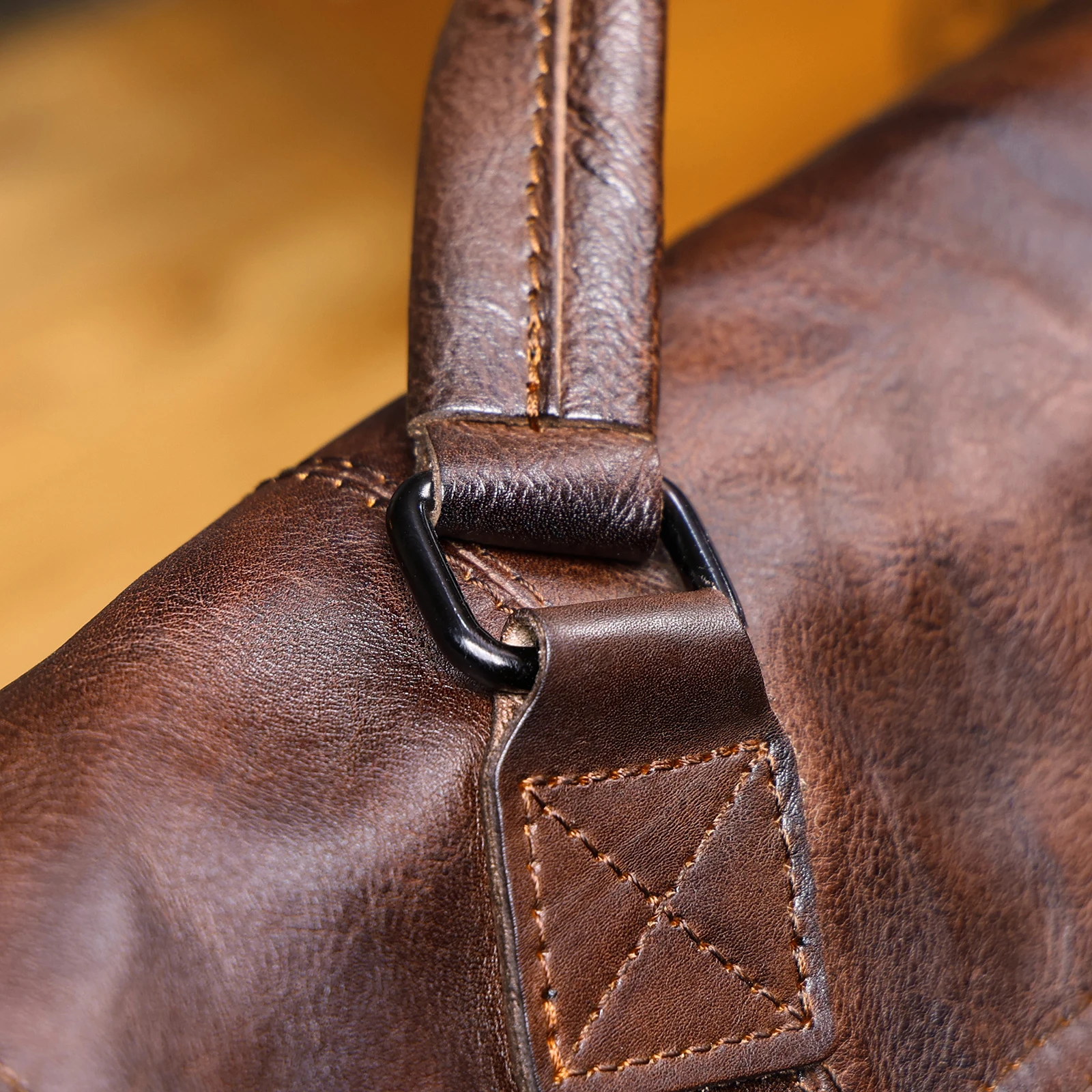 Vintage Herren-Umhängetasche aus hochwertigem Leder, lässige Messenger-Tasche, große horizontale quadratische Schultertasche – Detail 17