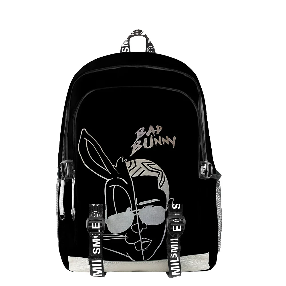 

Hip Hop Popular Bad bunny 3D Print Student School Bags Unisex Oxford Waterproof Notebook multifunction Travel Backpacks