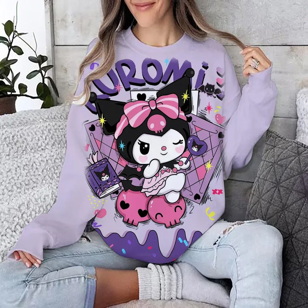 HELLO KITTY Coulomi Japanese Anime Funny Cartoon Hoodie Women Spirited Away HELLO KITTY Sweatshirt 90s Graphic Hoody Female