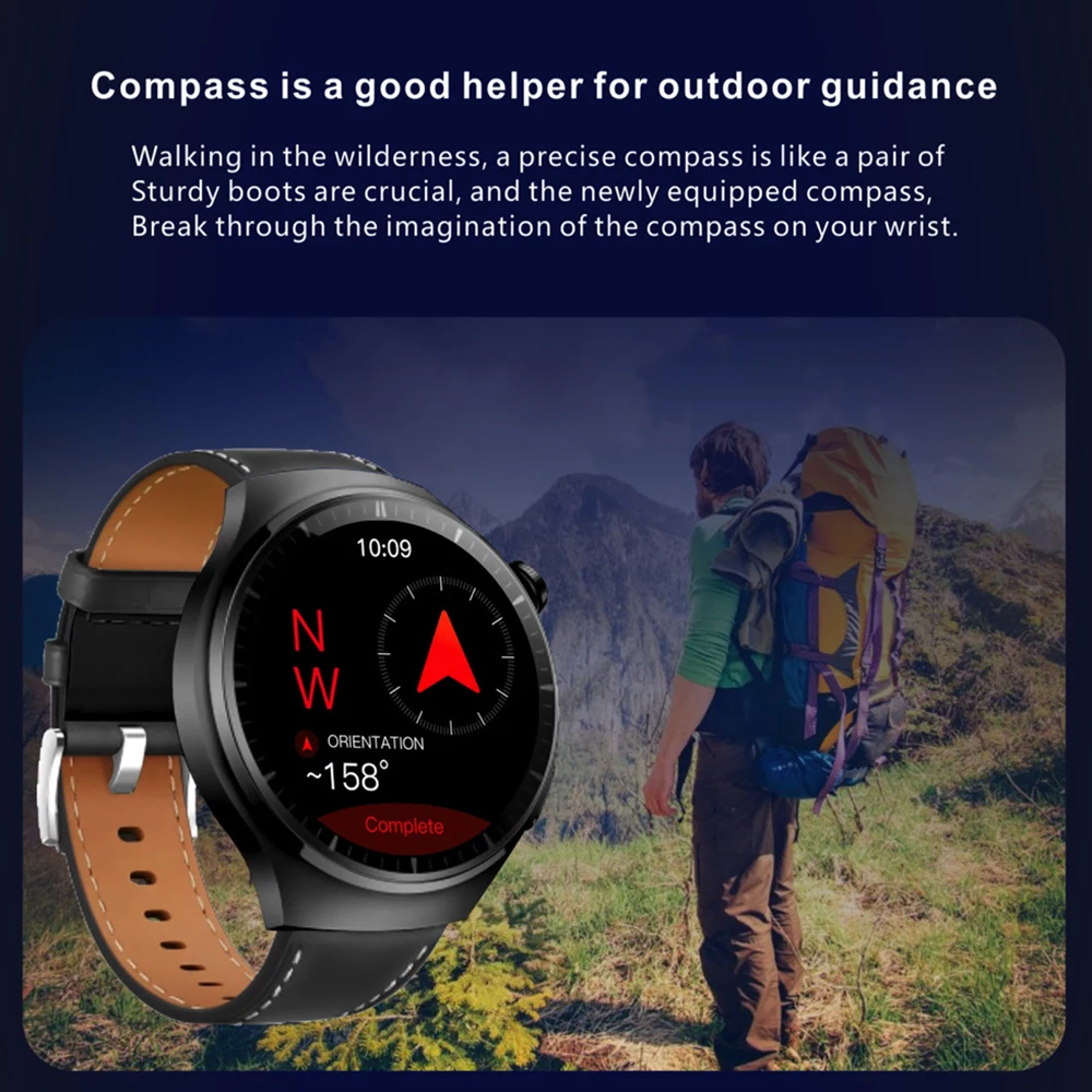 Smart Watch Men 1.62'' HD Screen Blue Tooth Call Compass NFC AI Voice Sports Fitness Waterproof Music Heart Rate 2024 Smartwatch