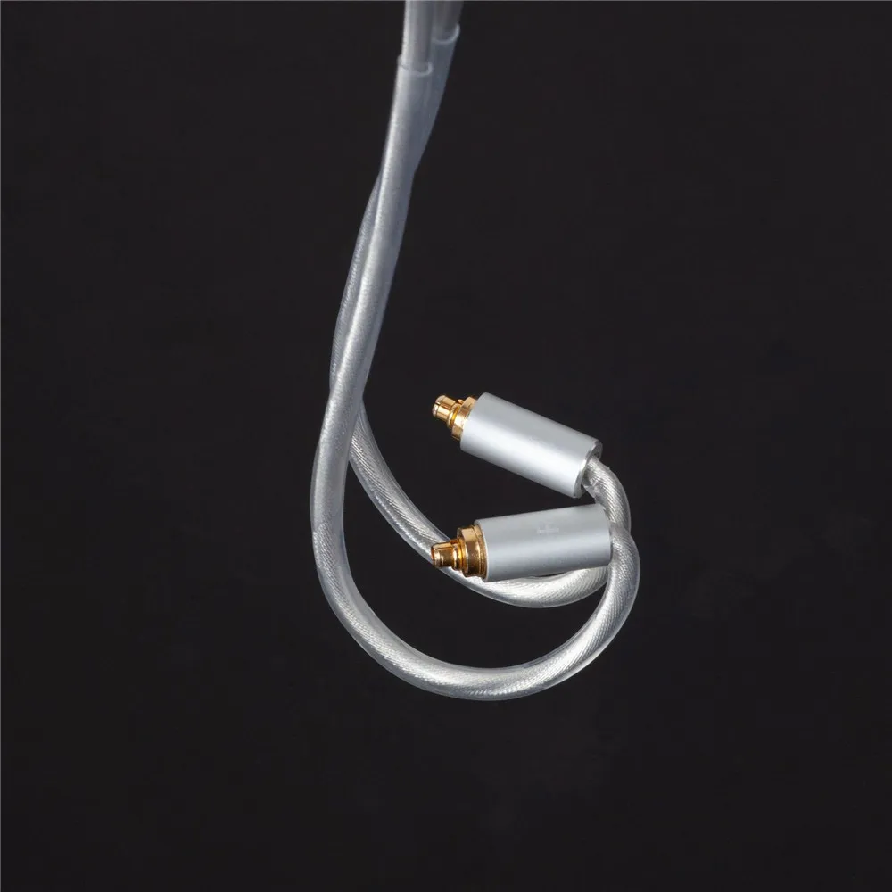 FENGRU A10 실버 도금 이중 접착 동축 MMCX 2핀 0.78mm QDC KZ C핀 MMXC 이어폰 업그레이드 케이블 (ie900 KZ TRN 호환)