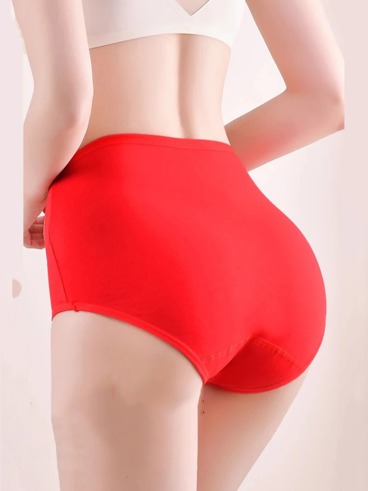 4Pcs Cotton Women Panties High Waist Underwear Breathable Underpants Plus Size M-5XL Panty Body Slimming Female Briefs