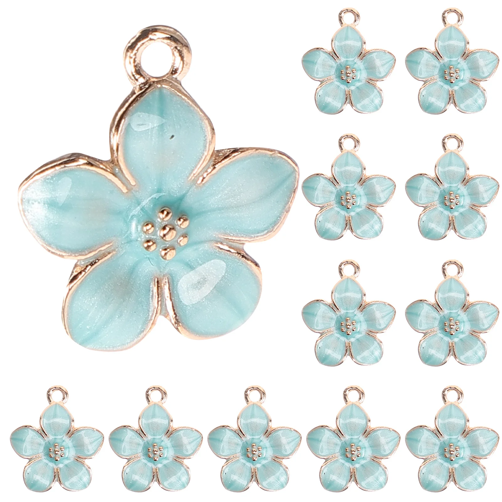 

50Pcs Flower Pendants for DIY Jewelry Making Charms Cherry Blossom Necklace Decorative Pendants Lightweight Delicate Style