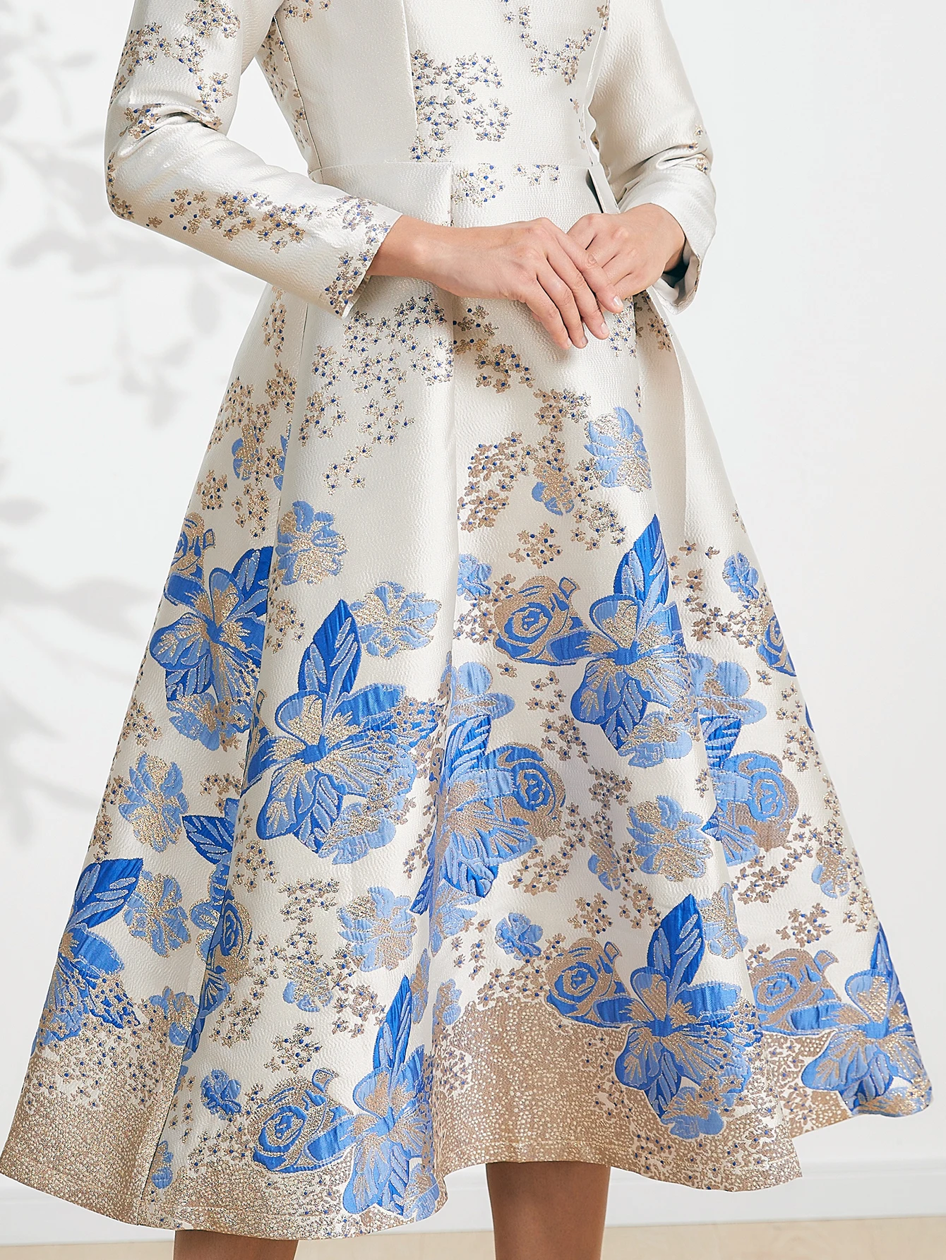 DEVCHATA ผู้หญิงหรูหรายาว Maxi Jacquard ดอกไม้ชุดราตรีแฟชั่นมาใหม่ชุดราตรี Vestido