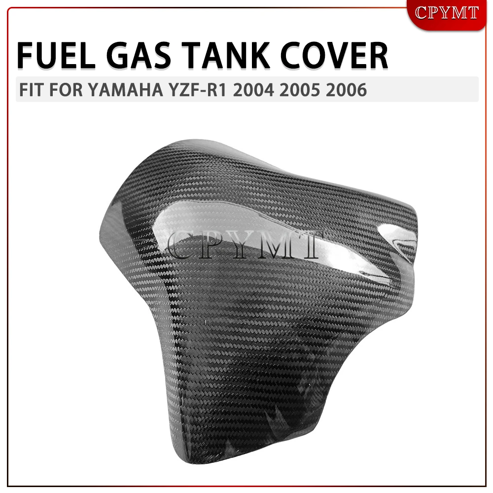 

Motorcycle Accessories Real Carbon Fiber Cover Gas Fuel Tank Guard Protect Shield Fit For Yamaha YZF R1 YZF-R1 2004 2005 2006