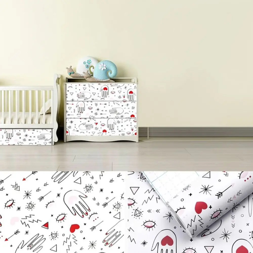 DIY Self Adhesive Wallpaper PVC Decorative Film Waterproof Sticker For Furniture Cabinet Desktop Bedroom Renovation