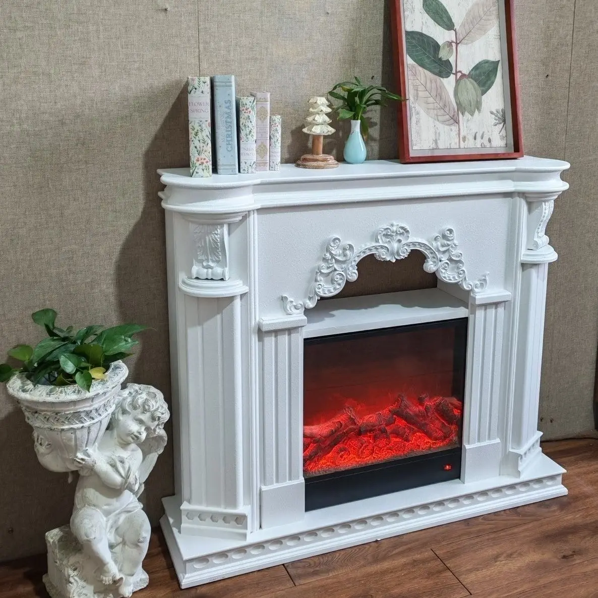 

French American fireplace mantel porch homestay European villa retro living room decoration simulation decorative FS @
