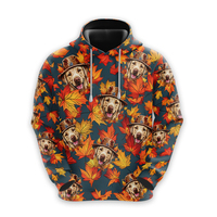 Maple Leaf Dog Graphic Sweatshirts Happy Thanksgiving Hoodie For Men Clothes Cute Pet Pug Pullovers German Shepherd Labrador Top