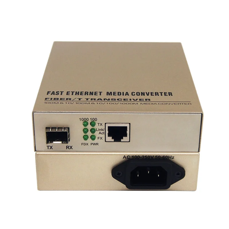 hit productOEM Gigabit SFP Media Converter ATD-GMC101D 1 Slot 1 RJ45 Port Optic Transceiver Built-in Power Supply 1550nm FTTH 0-