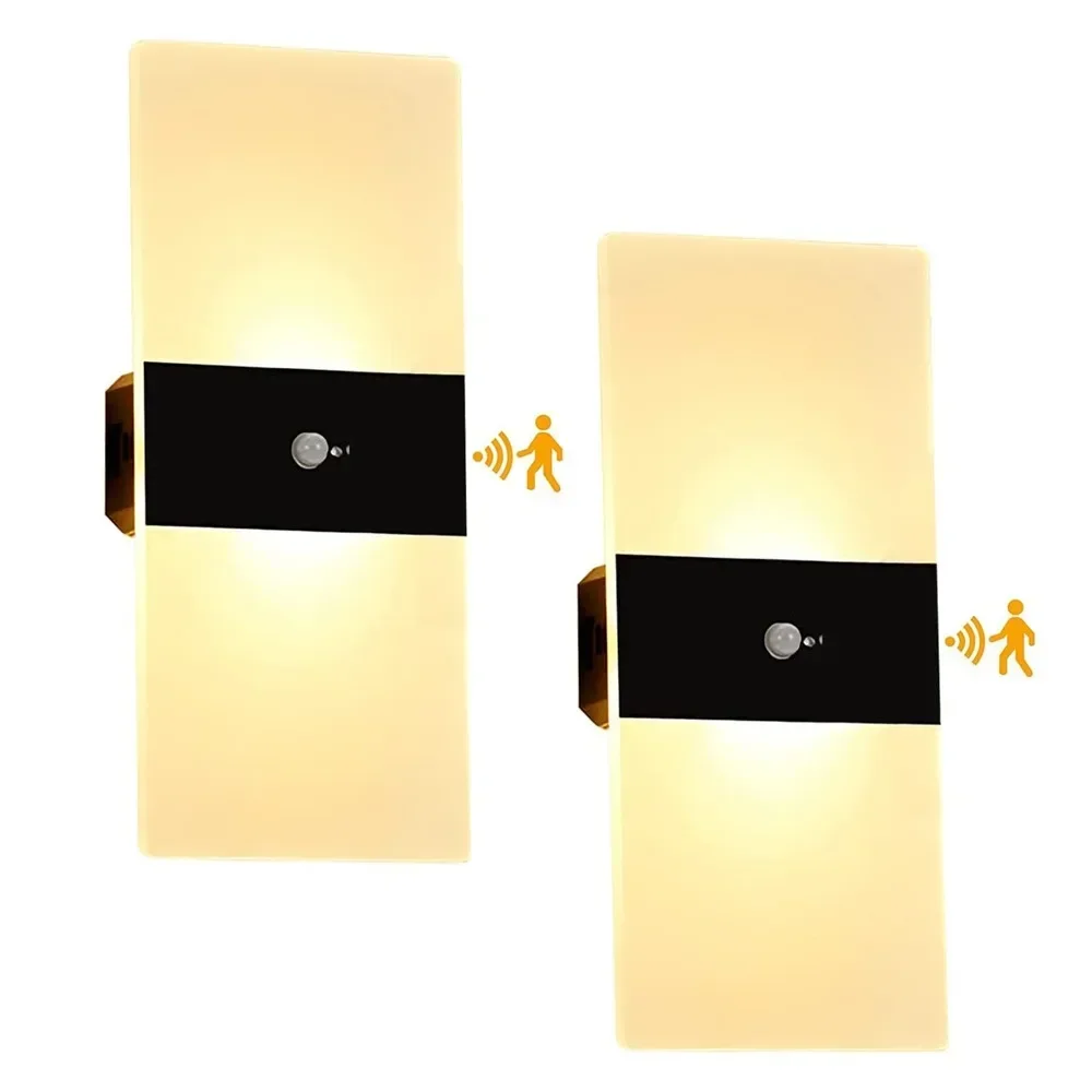 PIR Motion Sensor Smart Wall Lamp Indoor Bedroom LED Wall Lights with Magnetic Rechargeable Battery Operated Wall Lamp