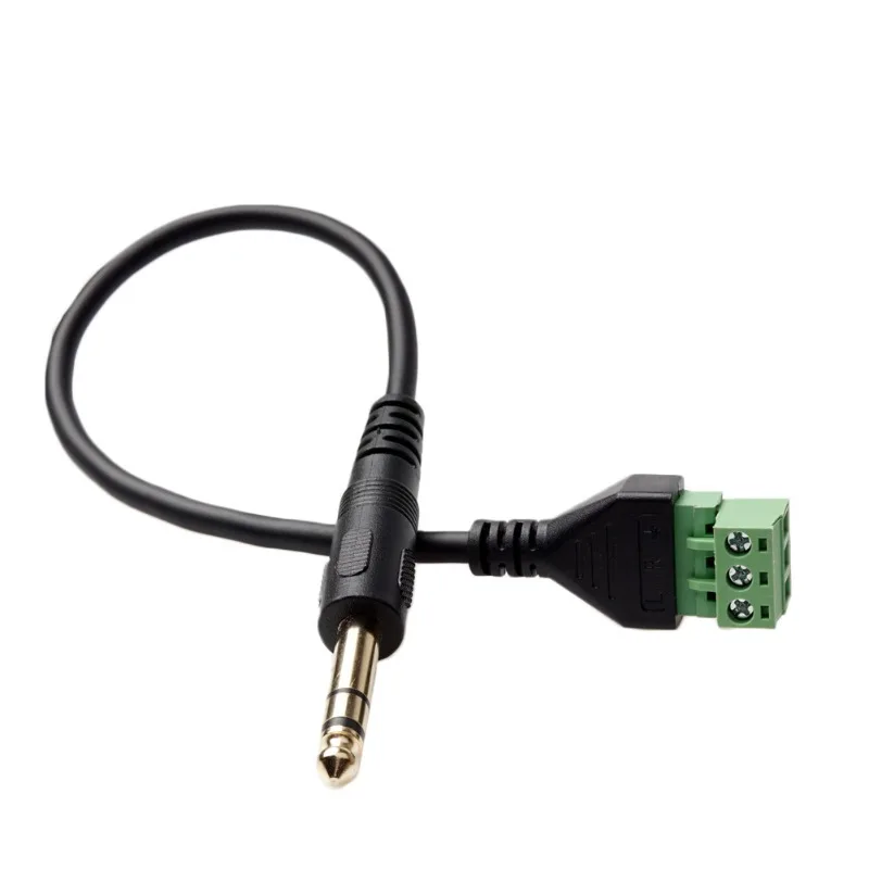 

6.35mm 1/4 Stereo Audio Male To AV 3-Screw Terminal Female Adapter Connector 0.3m