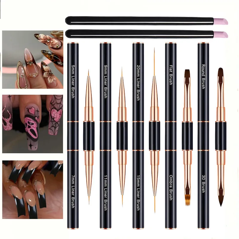 

Nail Art Brush，7PCS Design Tip Painting Drawing Engraving Dot Brush Nail Art Brushs DIY Acrylic Gel UV Polishing Nail Art Tool