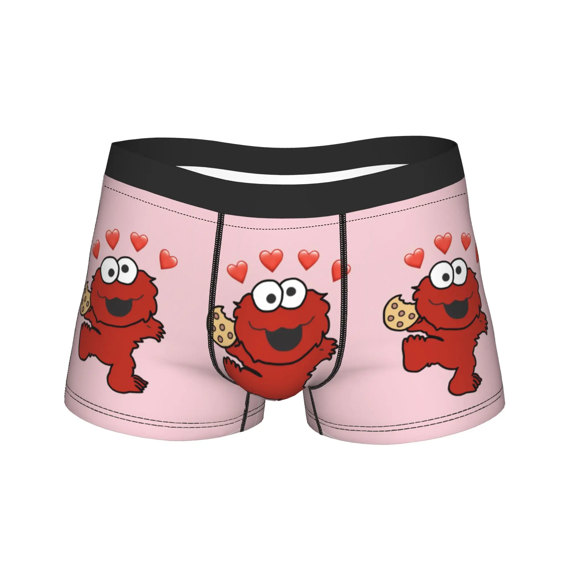 

S-Sesames Streets Tango Elmo & Grover Underwear Men's Boxer Brief Funny Trunk Trenky Design Oversize Underpants