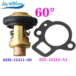 Thermostat 66M-12411-00 6G8-12411 and Gasket 62Y-12411-A1 for YAMAHA 4 stroke 2.5HP 4HP 8HP 15HP 30HP 40HP 50HP 60HP 70HP 80HP
