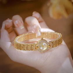BS Luxury Analog Quartz Watches For Ladies Fashion Elegant Gold Bracelet Lady Dress Diamond Watch Female Clock Gifts