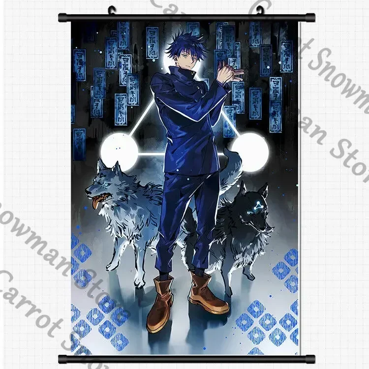 애니메이션 Jujutsu Kaisen Satoru Gojo 벽 배경 교수형 포스터 천 플래 카드 Cospaly 만화 공지 섬유 취재